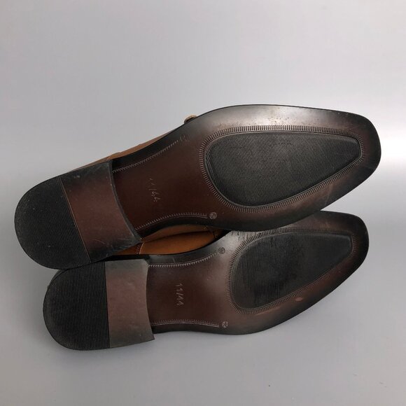 Like New Men's Brown Double Monkstrap Leather Dress Shoes - Picture 5 of 8